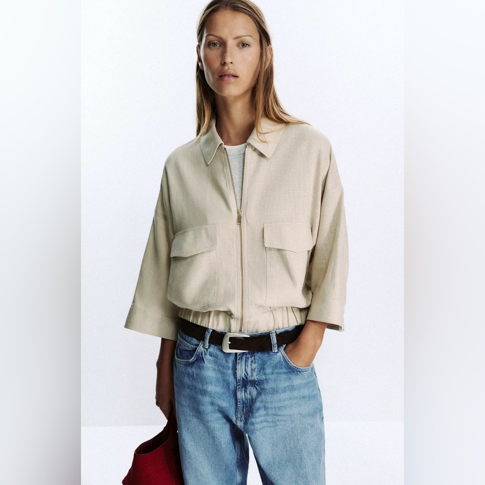 Zara Linen Blend Safari Jacket